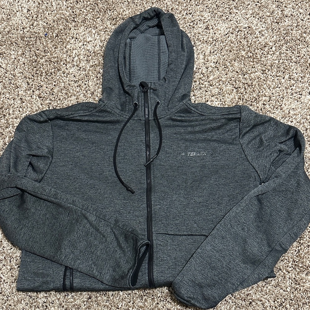 Adidas Men’s Gray Zip-Up Hoodie